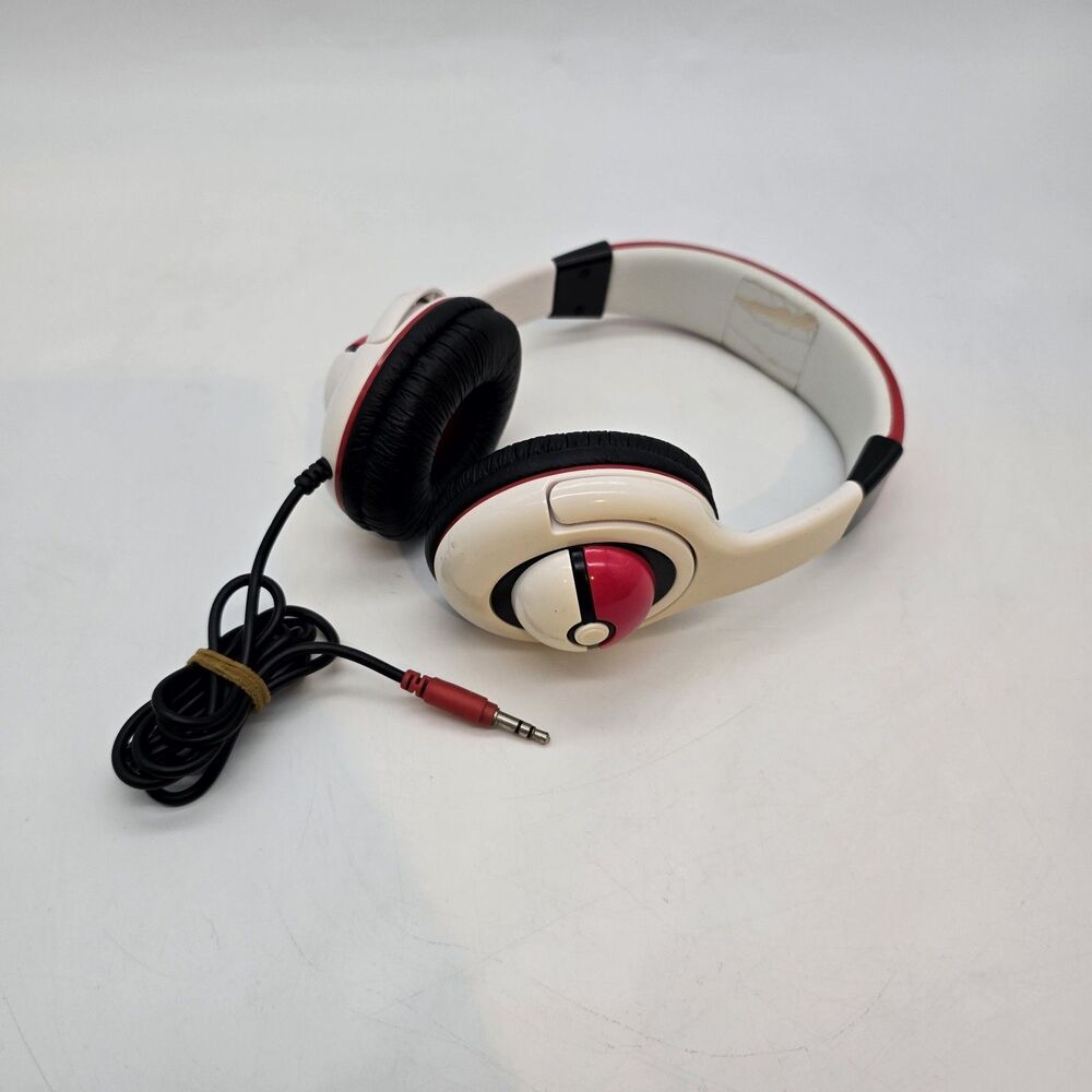 Pokemon Headphones Pokeball Red and White Tested